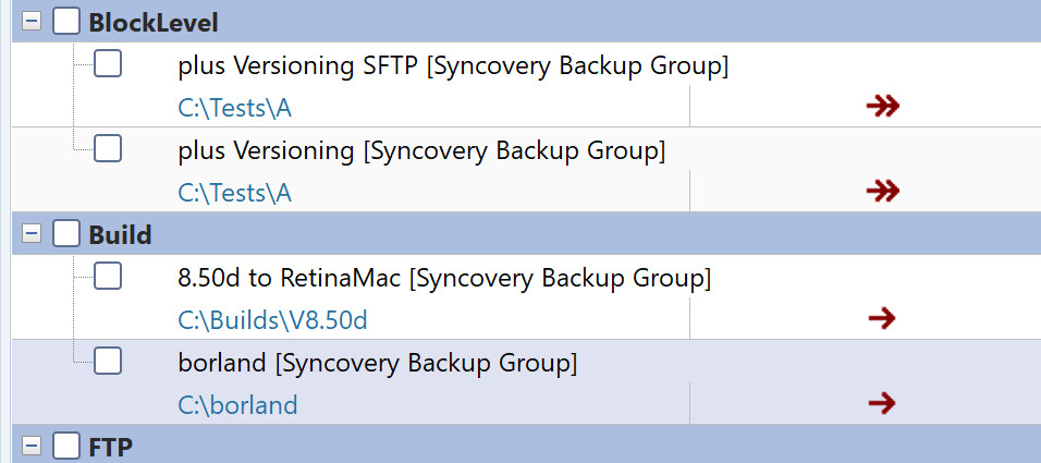 Schermata che mostra i profili visibili a un utente con privilegi limitati.